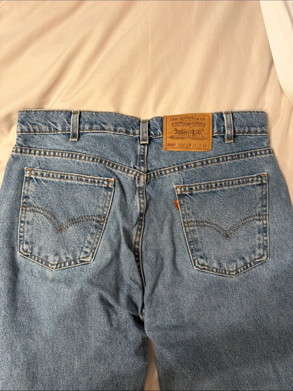 Levi's 505 Regular Fit, Straight Leg Jeans in Medium Blue Wash Vintage Find